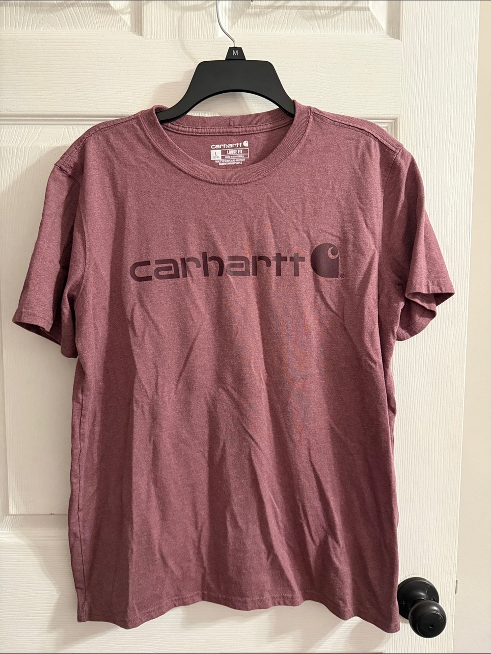 Carhartt Short-Sleeve Logo Tee in Maroon
